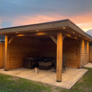 Douglas overkapping 900x400x275 cm met schuur